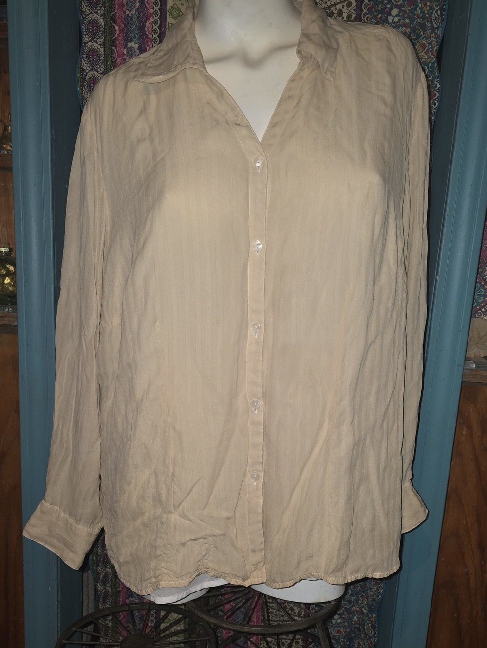 Style & Co. Women's Beige Button-Down Shirt